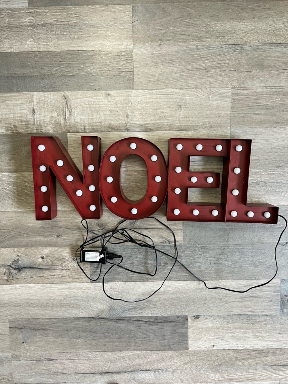 Red Metal NOEL Marquee Light Sign